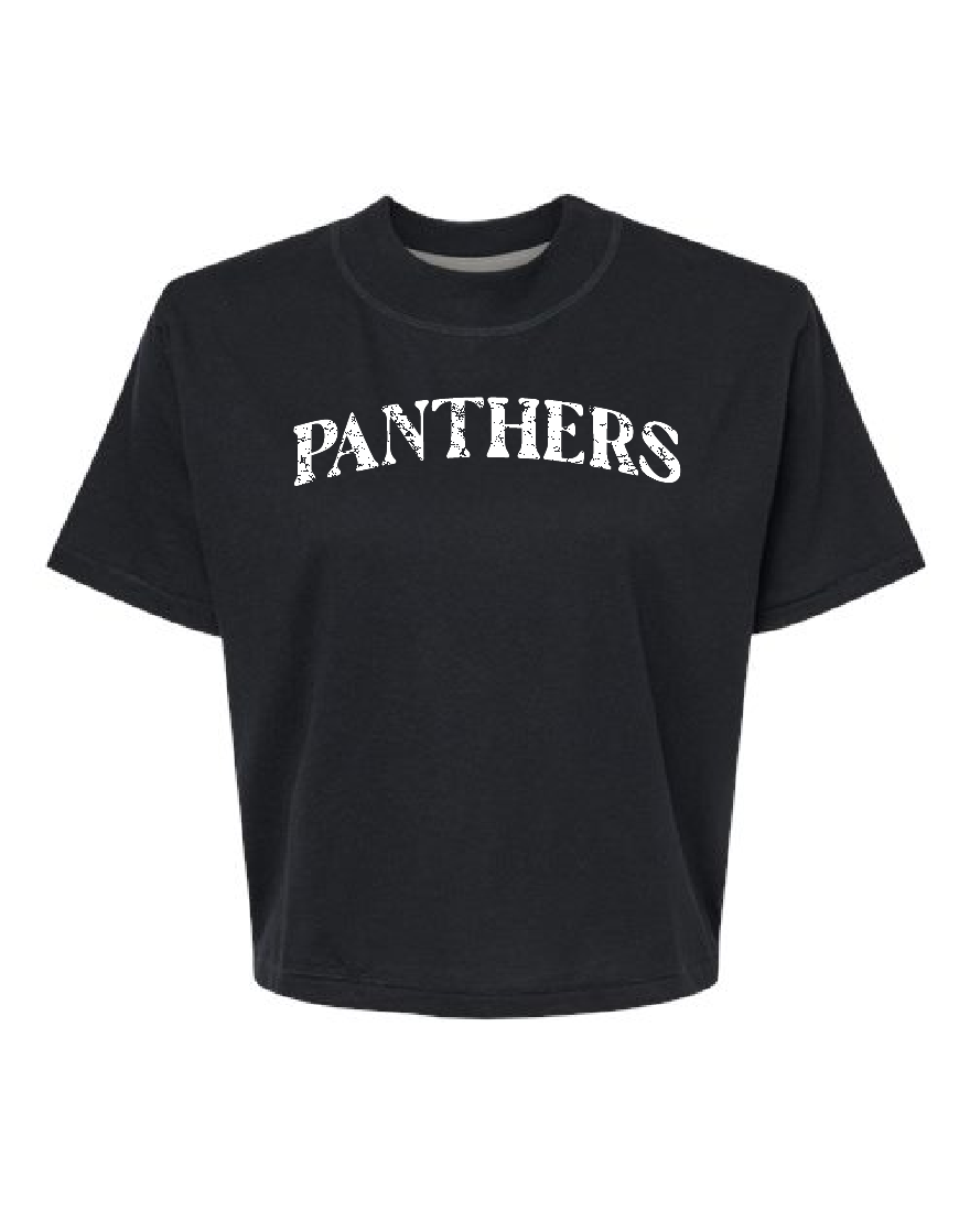 Distressed Panthers Cropped Tee