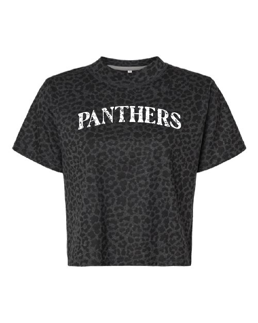 Distressed Panthers Cropped Tee